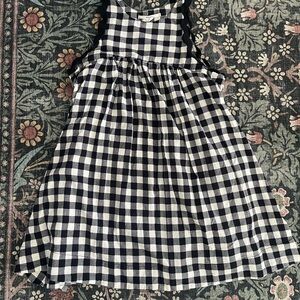 Classic Black and White Checkered Kids Dress